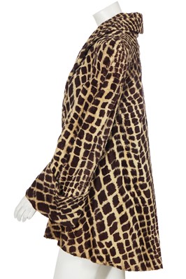 Lot 116 - A Biba faux giraffe swing-back coat, circa 1974