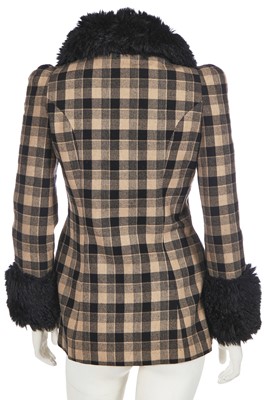 Lot 117 - A Biba checked beige and black wool jacket, circa 1974