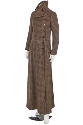 Lot 34 - A Biba checked tweed 'Battle Dress' coat, circa 1970