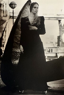 Lot 96 - A Biba black pinstripe wool coat, circa 1973