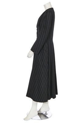 Lot 96 - A Biba black pinstripe wool coat, circa 1973