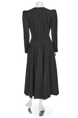 Lot 96 - A Biba black pinstripe wool coat, circa 1973