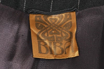 Lot 96 - A Biba black pinstripe wool coat, circa 1973