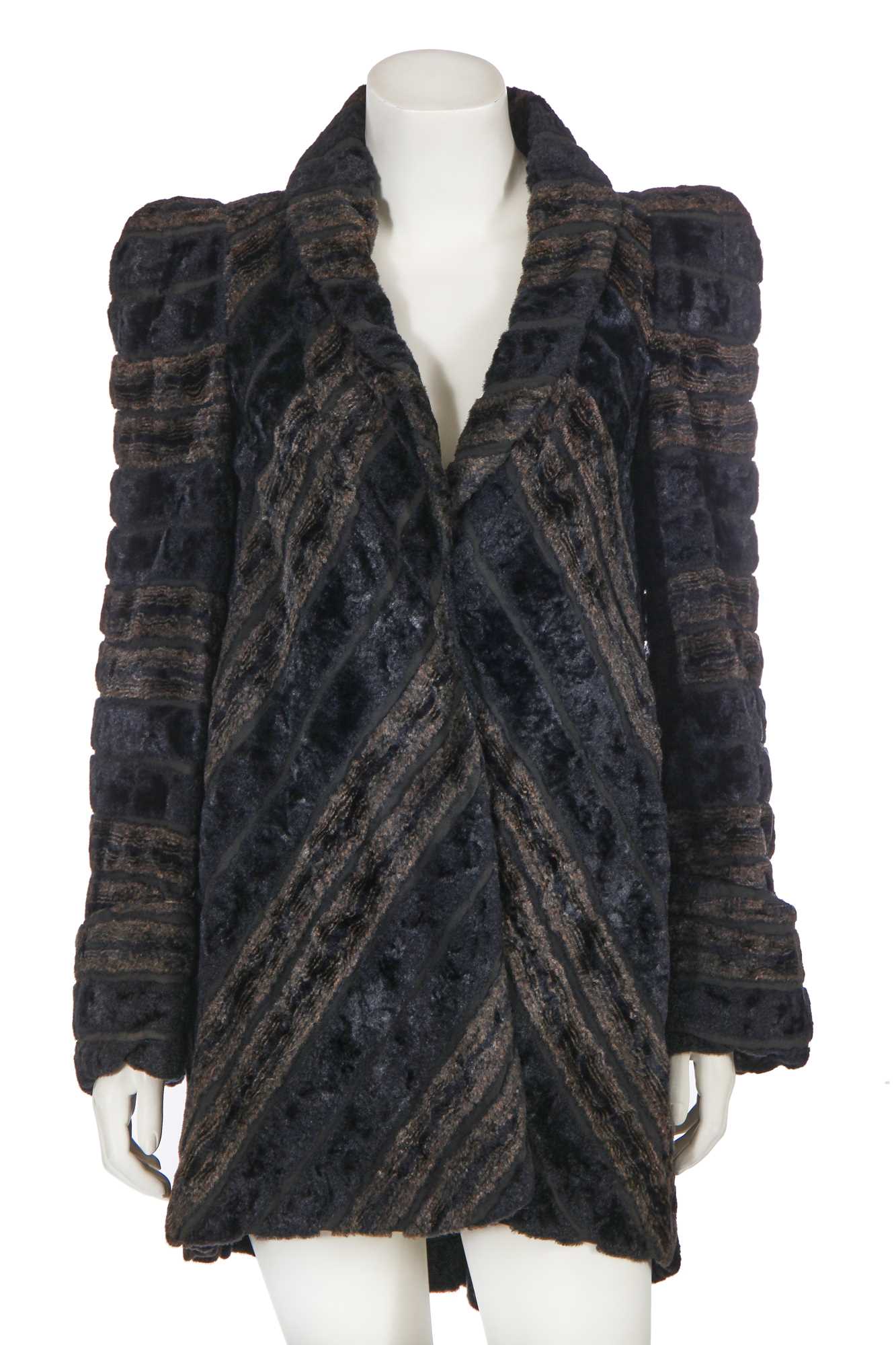 Lot 118 - A Biba faux-fur swing-back coat, circa 1974