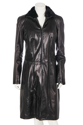 Lot 118 - A Loewe black leather coat, 2010s