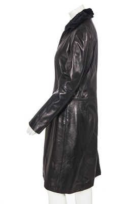 Lot 118 - A Loewe black leather coat, 2010s