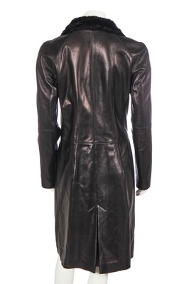 Lot 118 - A Loewe black leather coat, 2010s