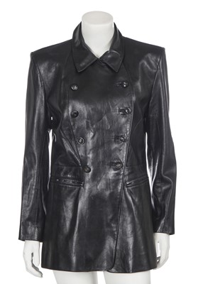 Lot 67 - An Hermès black leather jacket, 1990s