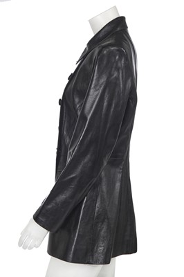 Lot 67 - An Hermès black leather jacket, 1990s