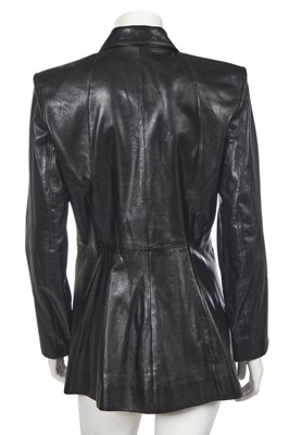 Lot 67 - An Hermès black leather jacket, 1990s