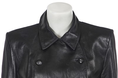 Lot 67 - An Hermès black leather jacket, 1990s
