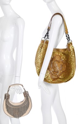 Lot 77 - A Bottega Veneta limited edition gold intrecciato handbag, 2010s