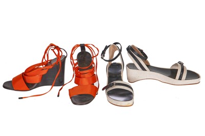 Lot 66 - Two pairs of Hermès sandals, 2000s