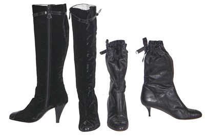 Lot 13 - Two pairs of black Chanel boots, 2010s