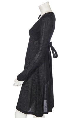 Lot 82 - A Biba lurex-flecked black viscose jersey dress, circa 1972