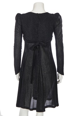 Lot 82 - A Biba lurex-flecked black viscose jersey dress, circa 1972