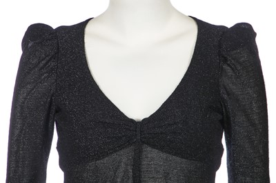 Lot 82 - A Biba lurex-flecked black viscose jersey dress, circa 1972