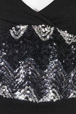 Lot 124 - A Biba sequined black brushed wool jersey dress, circa 1974