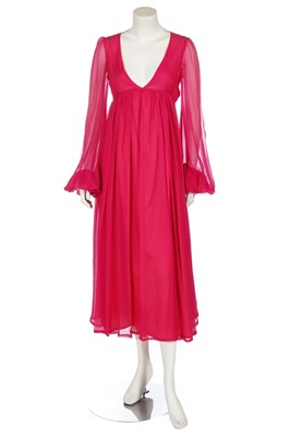 Lot 39 - A Biba pink chiffon maxi-dress, circa 1970