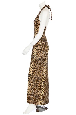 Lot 125 - A Biba cheetah print cotton jersey halterneck dress, circa 1974