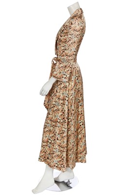 Lot 127 - A Biba floral printed satinised jersey coat dress, circa 1974
