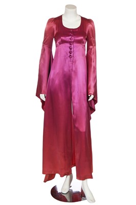 Lot 7 - A Biba gothic-inspired purple satin over-dress, circa 1968