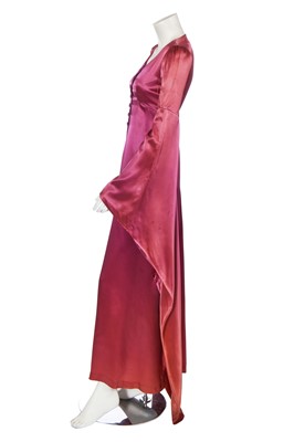 Lot 7 - A Biba gothic-inspired purple satin over-dress, circa 1968