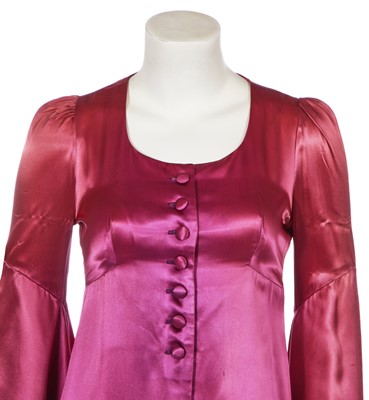 Lot 7 - A Biba gothic-inspired purple satin over-dress, circa 1968