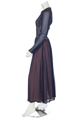 Lot 83 - A Biba navy chiffon evening dress, circa 1972