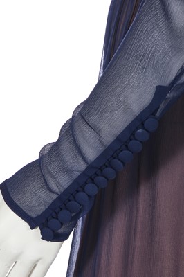 Lot 83 - A Biba navy chiffon evening dress, circa 1972