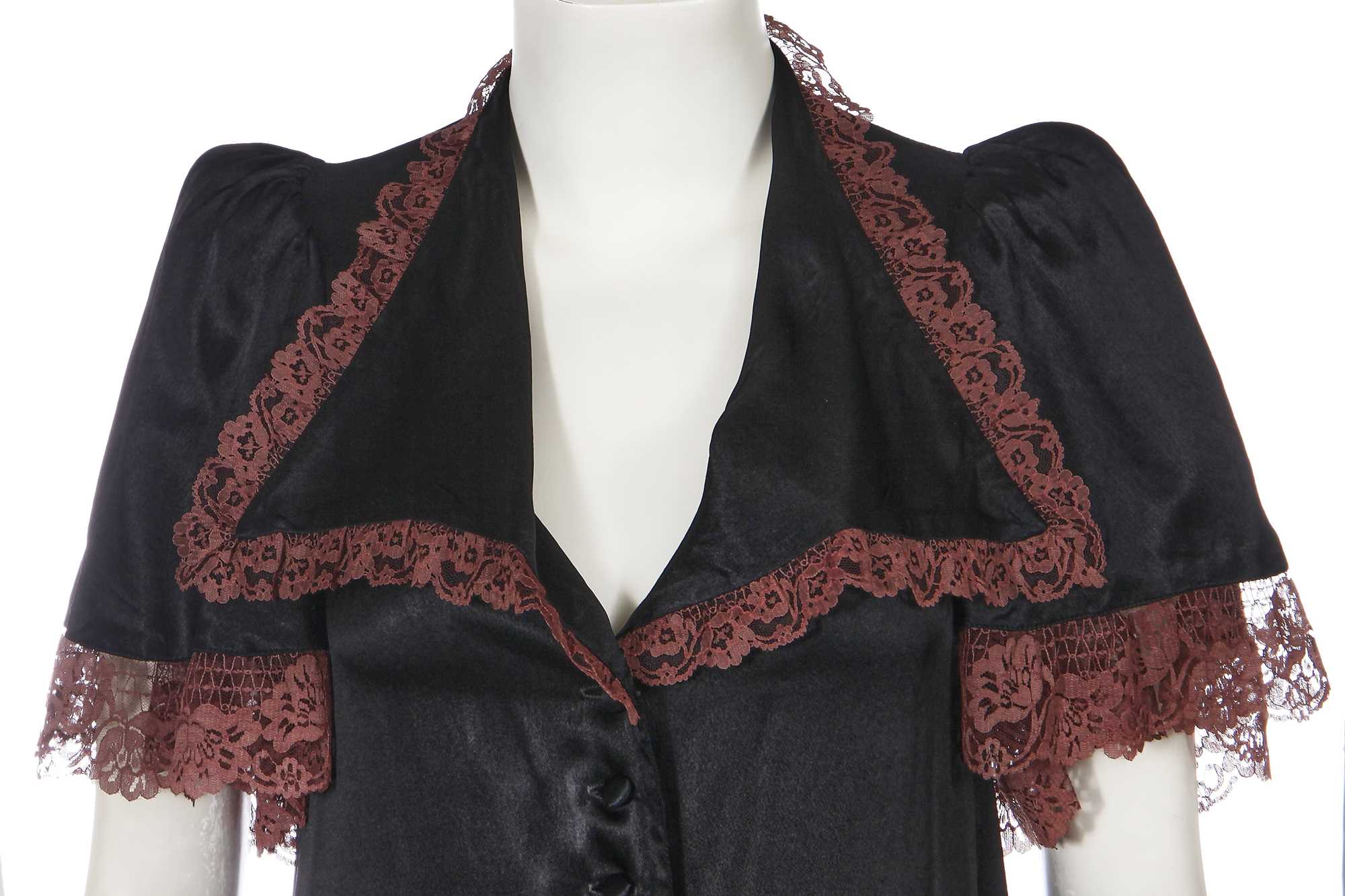 Lot 120 - A Biba black satin over-dress, circa 1974