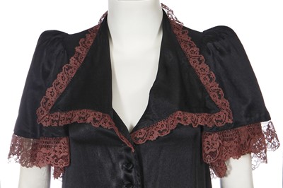 Lot 120 - A Biba black satin over-dress, circa 1974