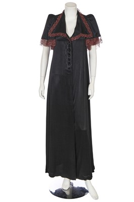 Lot 120 - A Biba black satin over-dress, circa 1974