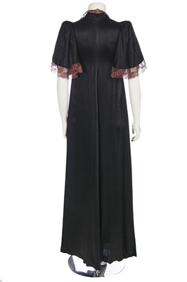 Lot 120 - A Biba black satin over-dress, circa 1974