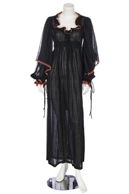 Lot 38 - A Biba black muslin maxi dress, circa 1970