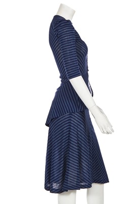 Lot 97 - A Biba striped blue wool jersey dress, circa 1973