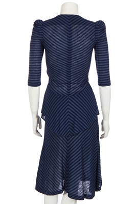 Lot 97 - A Biba striped blue wool jersey dress, circa 1973