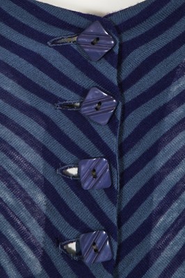 Lot 97 - A Biba striped blue wool jersey dress, circa 1973