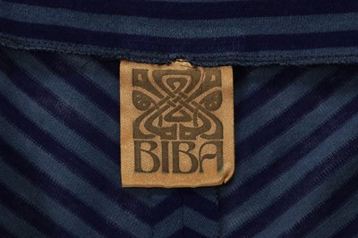 Lot 97 - A Biba striped blue wool jersey dress, circa 1973