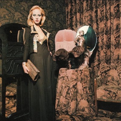 Lot 98 - A Biba purple wool jersey evening ensemble, 1973