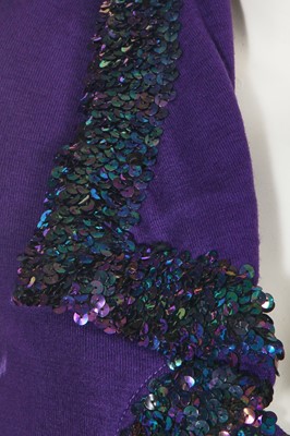 Lot 98 - A Biba purple wool jersey evening ensemble, 1973