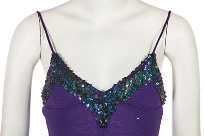 Lot 98 - A Biba purple wool jersey evening ensemble, 1973