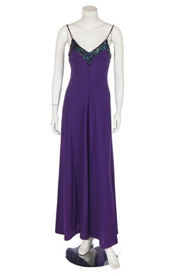 Lot 98 - A Biba purple wool jersey evening ensemble, 1973