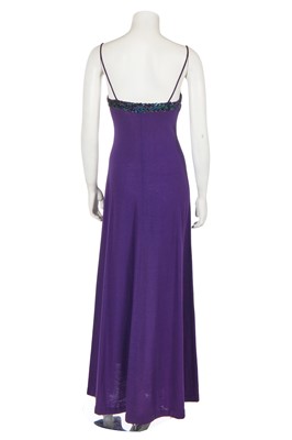 Lot 98 - A Biba purple wool jersey evening ensemble, 1973