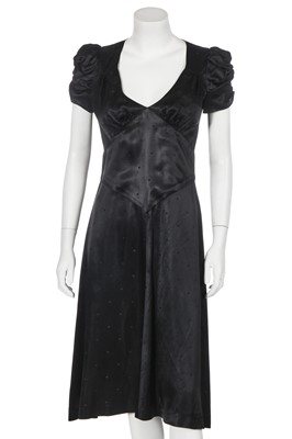 Lot 121 - A Biba black satin cocktail dress, circa 1974