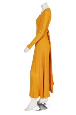 Lot 84 - A Biba canary yellow moss crêpe maxi dress, circa 1972