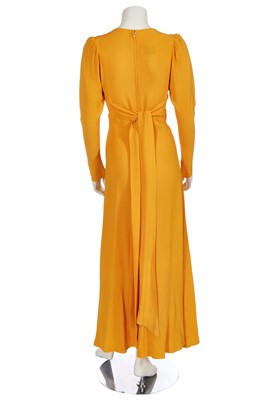 Lot 84 - A Biba canary yellow moss crêpe maxi dress, circa 1972
