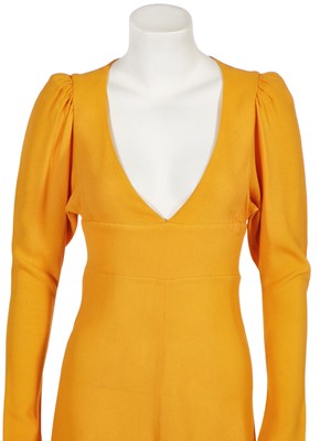 Lot 84 - A Biba canary yellow moss crêpe maxi dress, circa 1972