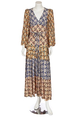 Lot 123 - A Biba floral printed rayon jersey maxi dress, circa 1974