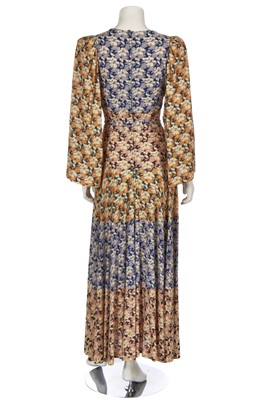 Lot 123 - A Biba floral printed rayon jersey maxi dress, circa 1974